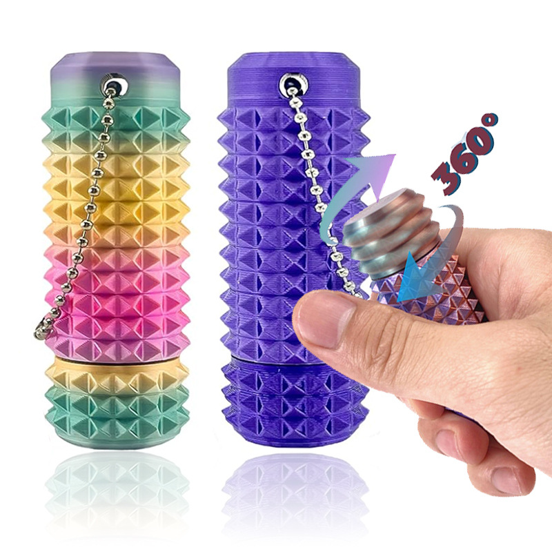 3D Printing Keychain - Rodamiento giratorio pequeños huchies puntiagudos alivio