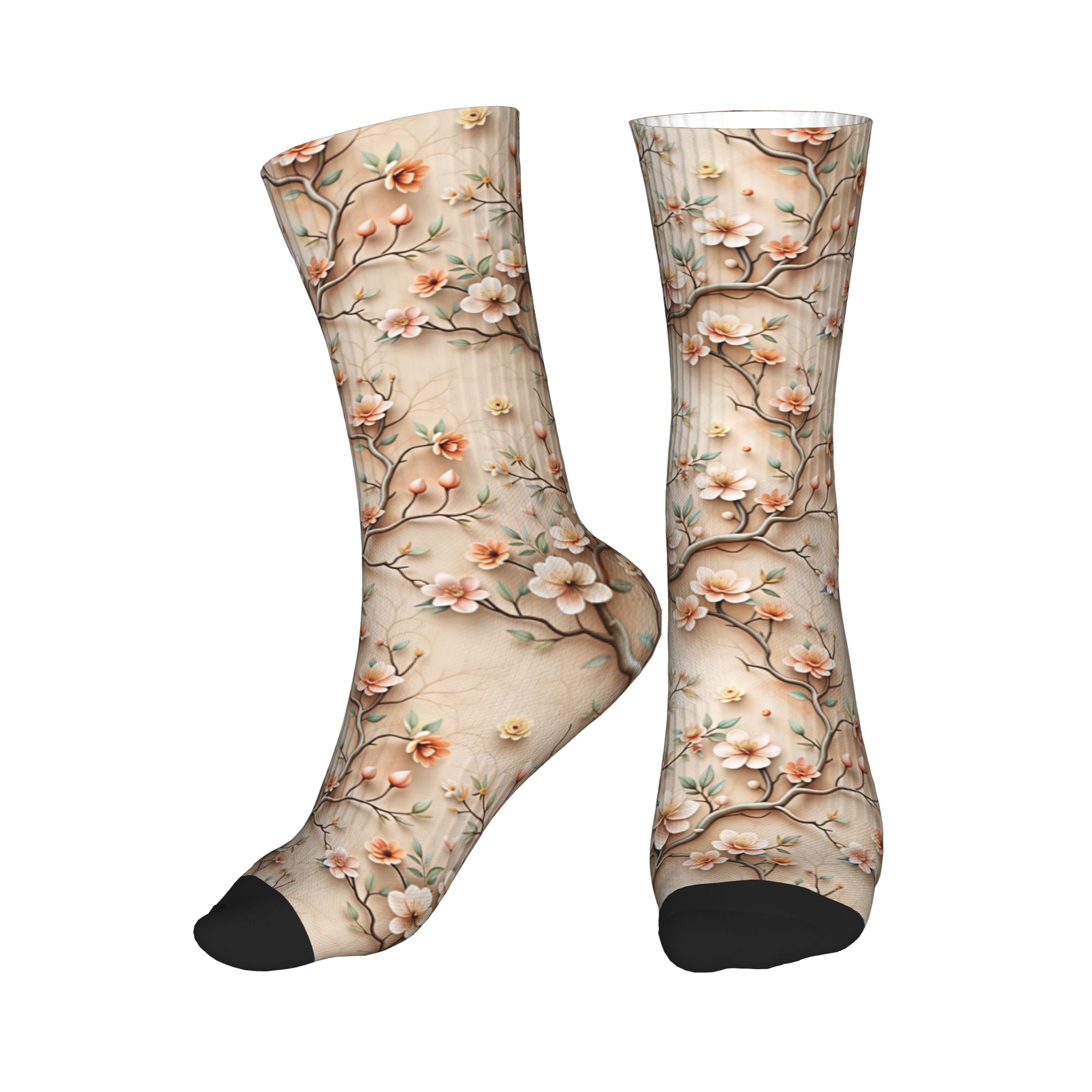 3D Printing Youtube - Calcetines unisex con estampado floral 3D