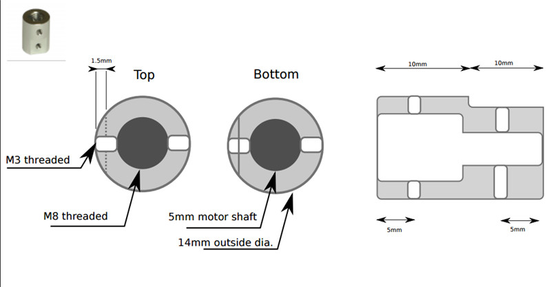 Acoplamiento de Motor de eje Z - 3D Printing Z Axis reseña y precio