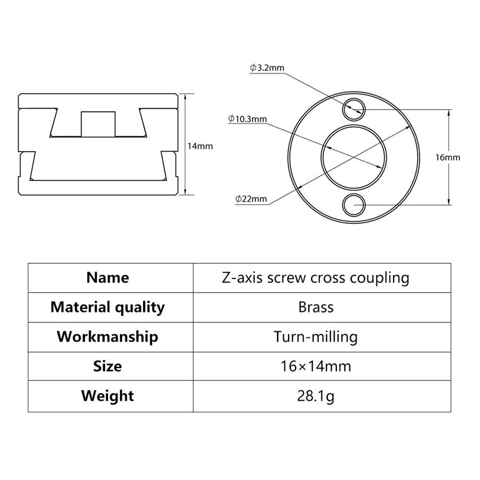 KINGROON-acoplamiento Oldham d - 3D Printing Z Axis reseña y precio