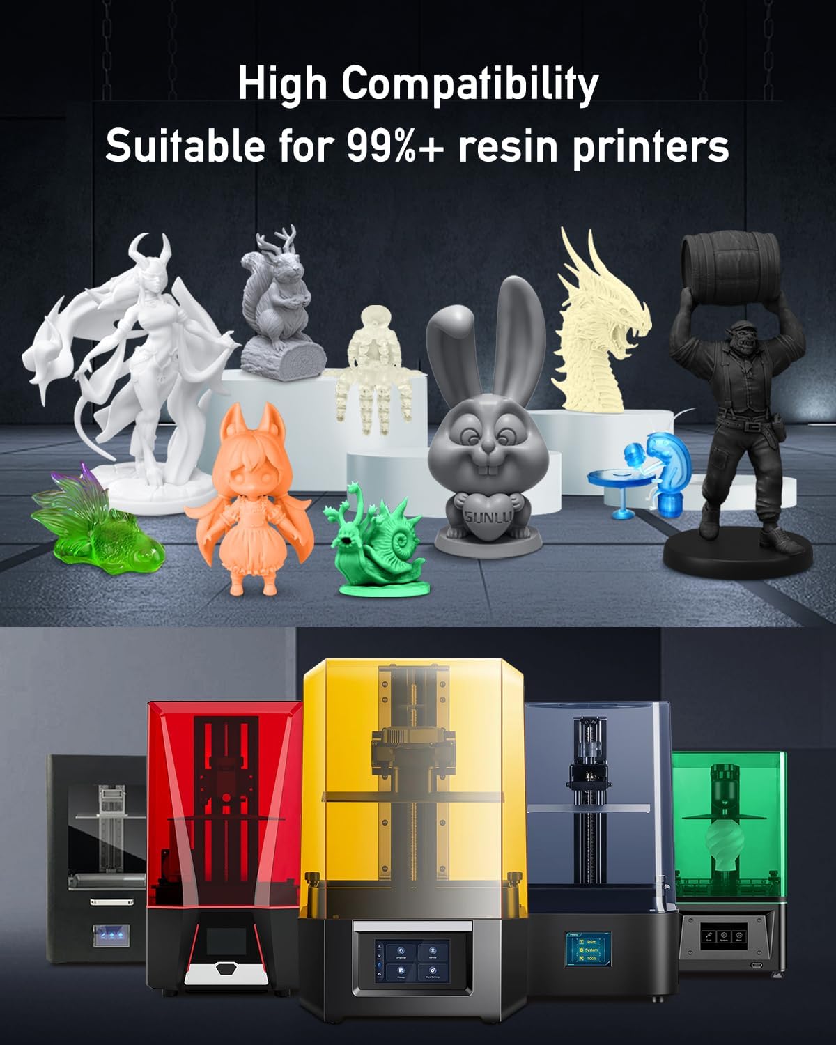 SUNLU ABS como resina 405nm 1K - 3D Printing Uv Sensitive Resin reseña y precio