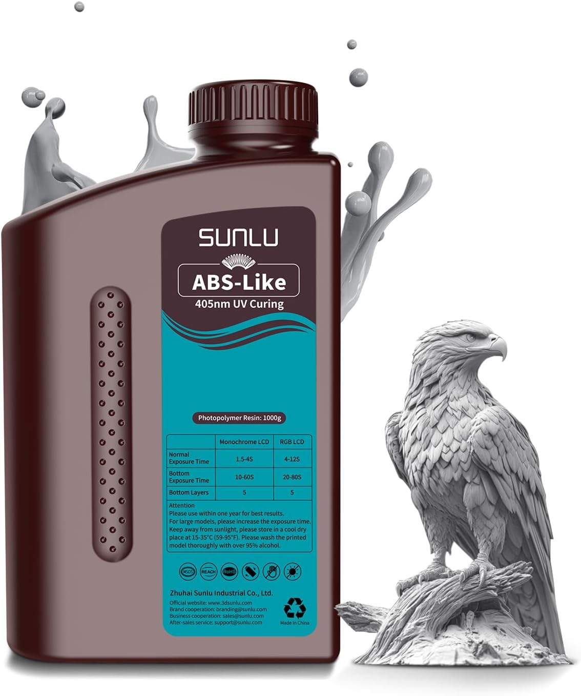 SUNLU ABS como resina 405nm 1K - 3D Printing Uv Sensitive Resin reseña y precio