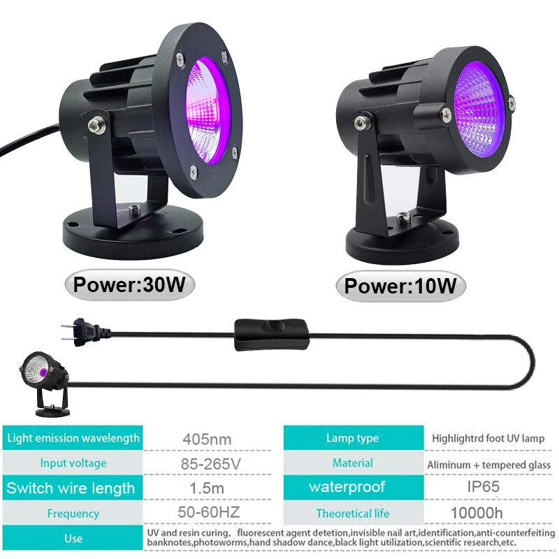 Luz LED púrpura 10W 30W Luz ne - 3D Printing Uv Sensitive Resin reseña y precio